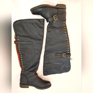 Black Boots Knee High Boots